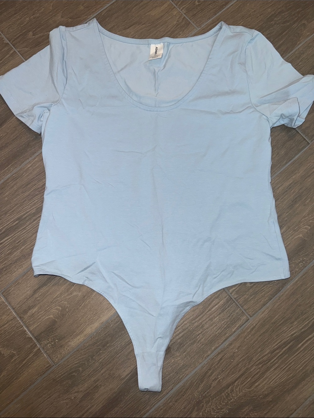 Abound Light Blue Scoop Neck Short Sleeve Bodysuit